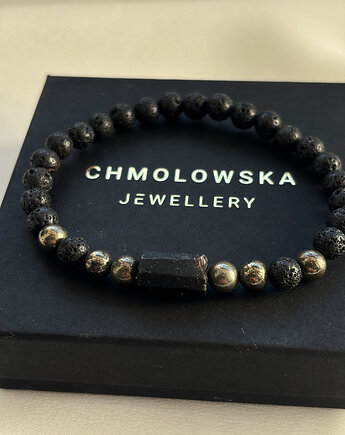 Bransoletka Męska Piryt i Turmalin