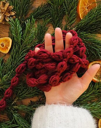 Szydełkowy łańcuch choinkowy - ozdoba świąteczna - dekoracja choinkowa, wernika