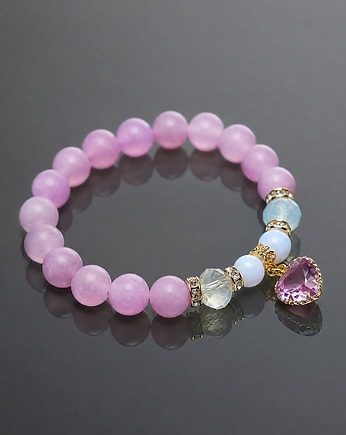 Blue and lavender /heart/ - bransoletka /29-12-24/, KiKa pracownia