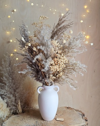 Bukiet boho do wazonu - trawy pampasowe i gipsówka, BohoSuszki