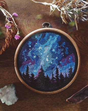 obrazek haftowany magiczny las, Zapętlona Nitka