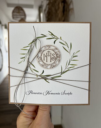 Kartka komunijna ręcznie robiona - pamiątka komunijna, sorte