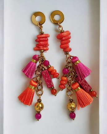 Energetyczne kolczyki Boho : długie i fikuśne, kaktusia