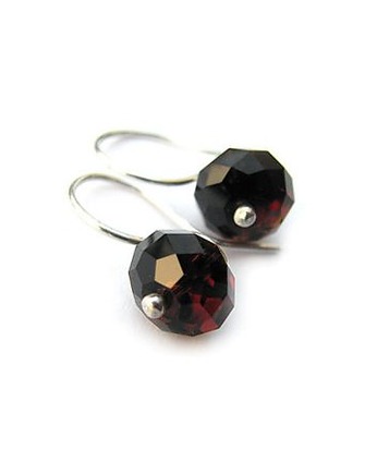 Kolczyki - Kryształy Swarovski- Mocca Rondelles, Marisella