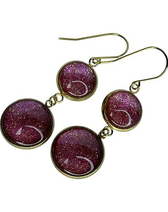 Złocone kolczyki z błyszczącymi elementami, Artseko