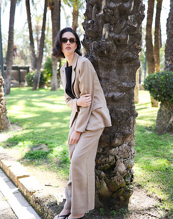 Marynarka lniana Riva mocha, Lucky HandMade