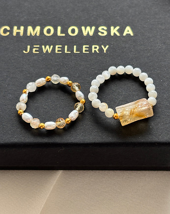Zestaw Pierścionków elastycznych cytryn, Chmolowska Jewellery