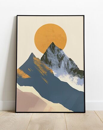 Abstrakcyjny plakat/grafika na ścianę, góry, Tatry, do salonu, na korytarz., Grawisfera