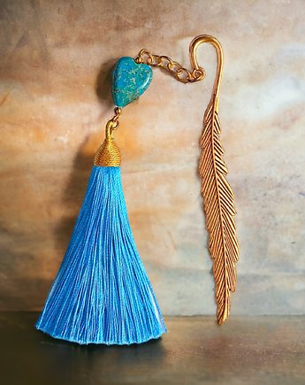 Zakładka PREMIUM : serce : jaspis cesarski : turkus, kaktusia