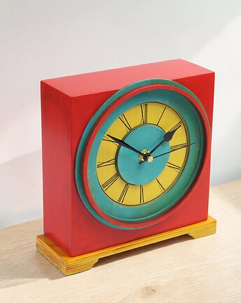 Zegarek drewniany kominkowy w stylu vintage, Clock Wood Studio