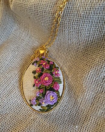 Ręcznie wyszywany naszyjnik "Bukiet kwiatów", ReinerArt