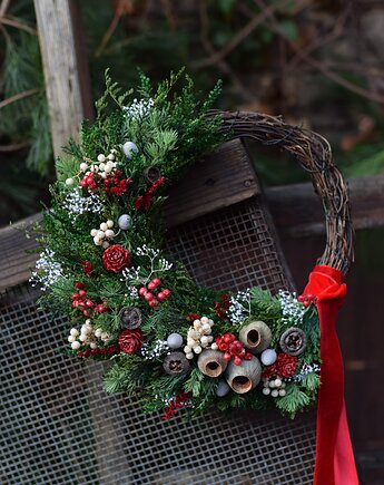 Wianek świąteczny z stabilizowanych i suszonych roślin, Projekt wianki