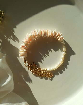 Bransoletka perła naturalna, muszla, s e n s e d accessories