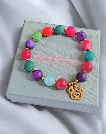 Dla zwierzolubnej :: łapka & agat matowy multicolor, kaktusia