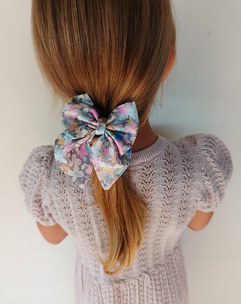 Gumka jedwabna z kokardą MINI scrunchie pastel watercolor, Capillum
