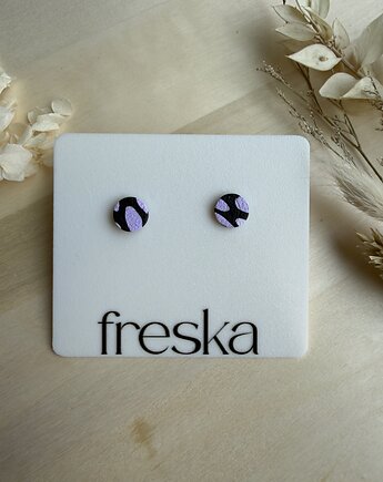 Kolczyki Spots - fioletowe kółka, freska