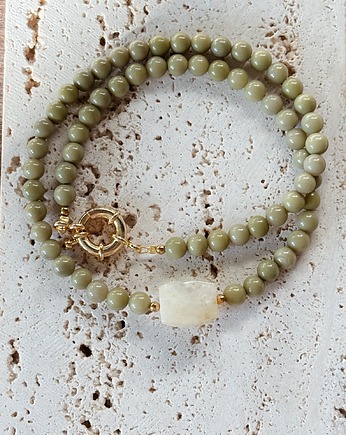 Naszyjnik Jaspis Matcha i Cytryn, Chmolowska Jewellery