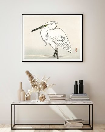 PLAKAT czapla, japońska sztuka, black dot studio