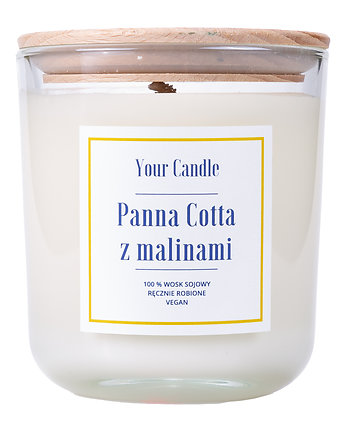 ŚWIECA SOJOWA PANNA COTTA Z MALINAMI 210ml- Your Candle, Your Candle