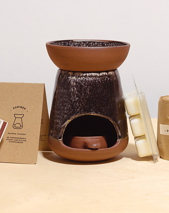 Zestaw kominek błędny ognik + wosk zapachowy + świeczki, Koło i Piec