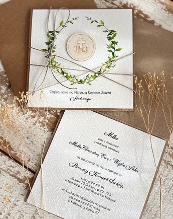 Zaproszenia komunijne z pełną personalizacją handmade, sorte