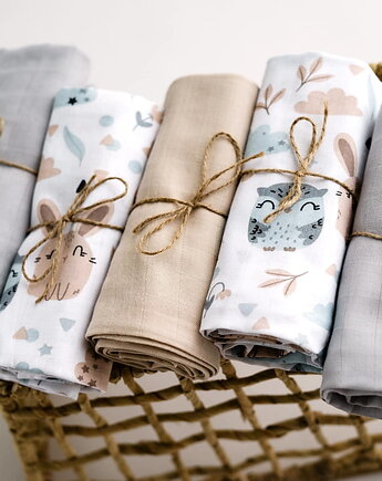 Ulewajki pieluszki muślinowe 5-pak 39x39 cm PURE JOY od BabyU, Sleepdo