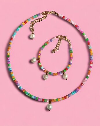 RAZEM TANIEJ! komplet : summer collection : muszla i perły, kaktusia