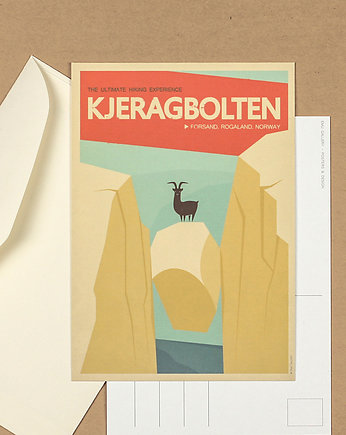 Pocztówka, Kjeragbolten, Skandynawia, Norwegia, Galeria EMU
