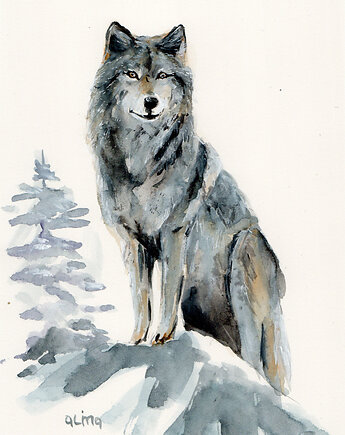 Obraz ręcznie malowany "Wilk", Galeria Alma