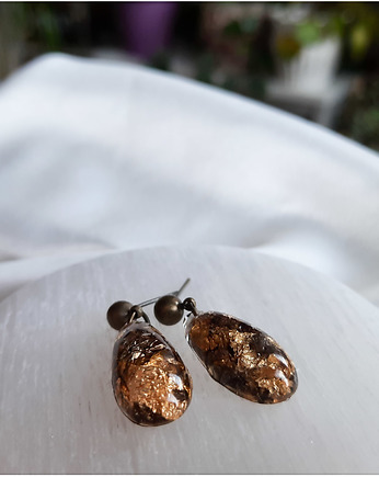 Kolczyki rdza-złoto, Figa handmade accessories