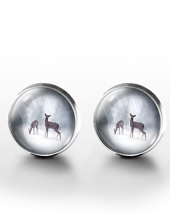 Kolczyki sztyfty - Sarenki - grafika, yenoo