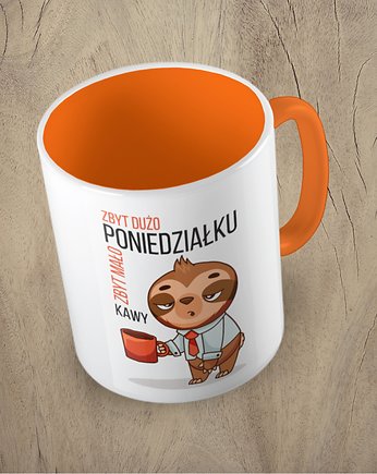 Kolorowy kubek z hasłem ZBYT DUŻO PONIEDZIAŁKÓW mix kolorów, Fotobloki and decor
