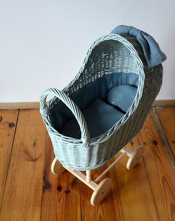 Wiklinowy wózek dla lalek   BRUDNA MIĘTA, Lilushop