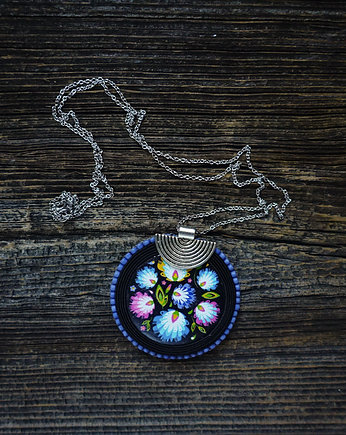 Folkowy wisior soutache z łowickim motywem, Mró Soutache