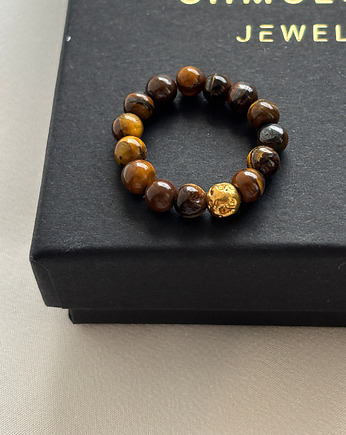 Pierścionek elastyczny Tygrysie Oko, Chmolowska Jewellery
