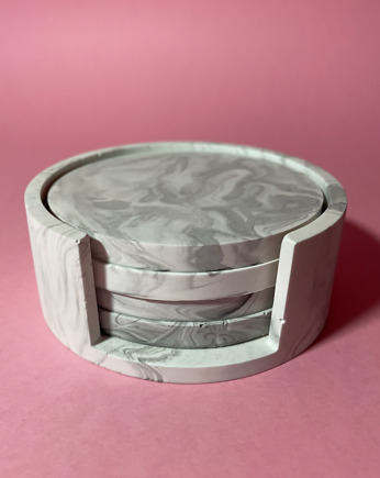 PODKŁADKI pod kubek marble komplet 4szt, Concept Design