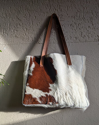 Shoperka ze skóry naturalnej z włosem, Łagoda