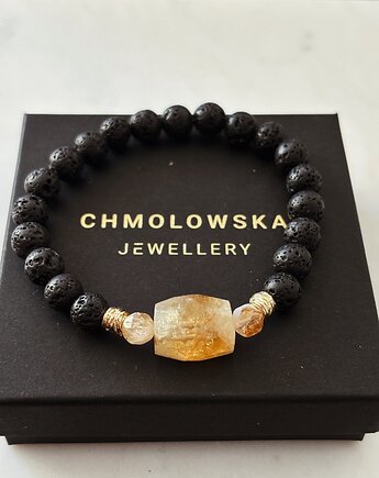 Bransoletka męska Cytryn i Lawa, Chmolowska Jewellery