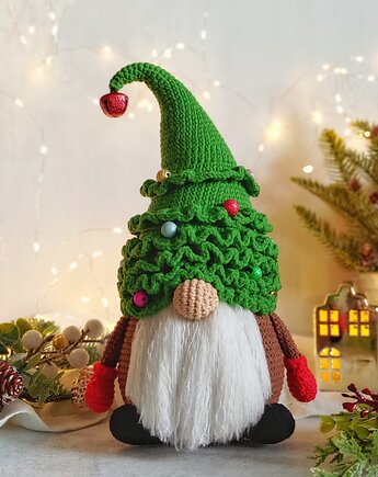 Skrzat Choinka, Skrzat świąteczny, Krasnal do dekoracji, EcoToysByNastya