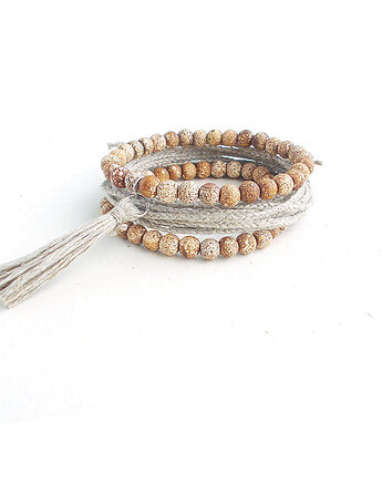 Agat brązowy matowy zestaw bransoletek, galeria nuit