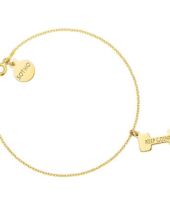 Złota bransoletka ciężarek KEEP GOING!, SOTHO