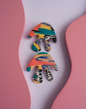 Broszka inspirowana Matisse w marmurkowy wzór, Dwie Gliny