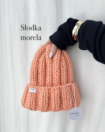 Czapka Nordic 100% wełna *słodka morela*, GANGSTA KNIT