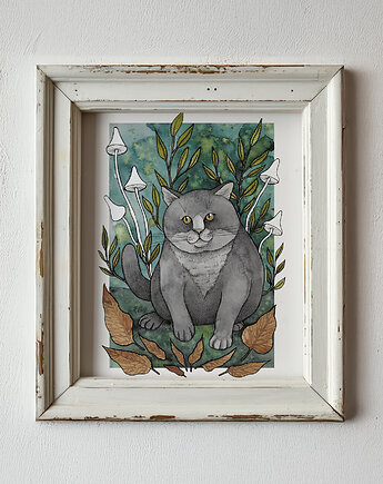 Chonky Cat - baśniowa ilustracja A5, 14,8 x 21 cm, zazula