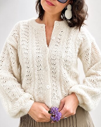 Ażurowy kardigan She is a Lady ( off white), Oh! Sweater