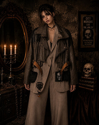 Dark Nomad Jacket  One of One  Upcycled Leather & Blazer  S-L, prettydecay.studio
