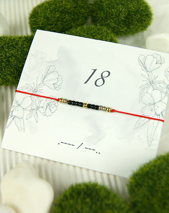 Alfabet morse'a 18 Bransoletka Lucky number, Blue Pearl Art