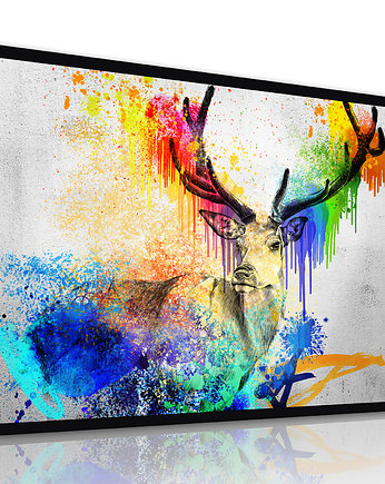 OBRAZ NA PŁÓTNIE -  JELEŃ ABSTRAKCJA  120x80cm, LUdesign gallery