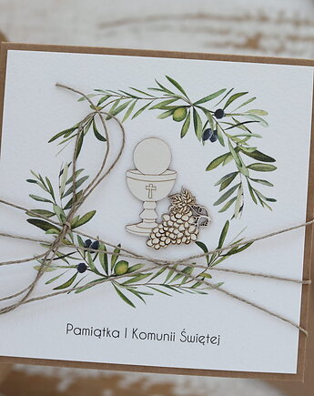 Kartka na komunię - pamiątka komunii ręcznie robiona Prezent, sorte