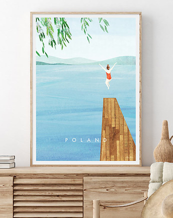 Polska - lato nad jeziorem - plakat art giclee, minimalmill